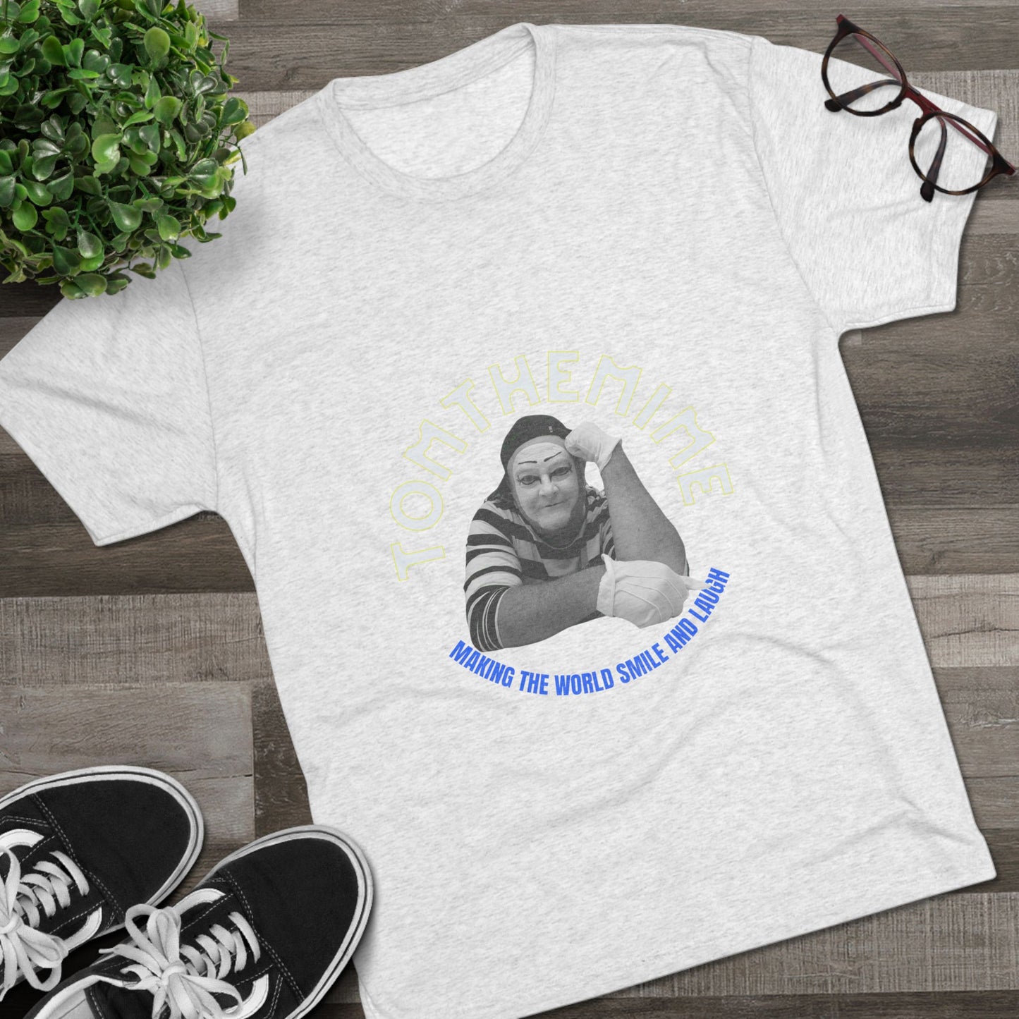 Unisex Tri-Blend Crew Tee - Making the World Smile Design