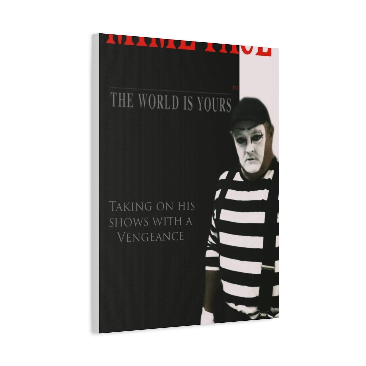 Mime Face Stretched Canvas Art – Quirky Wall Decor for Performers