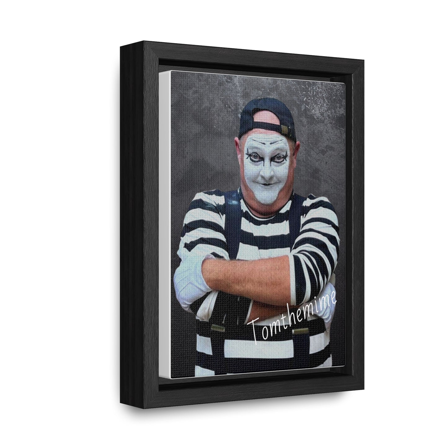 Artistic Gallery Canvas Wrap - Vertical Framed Mime Artwork