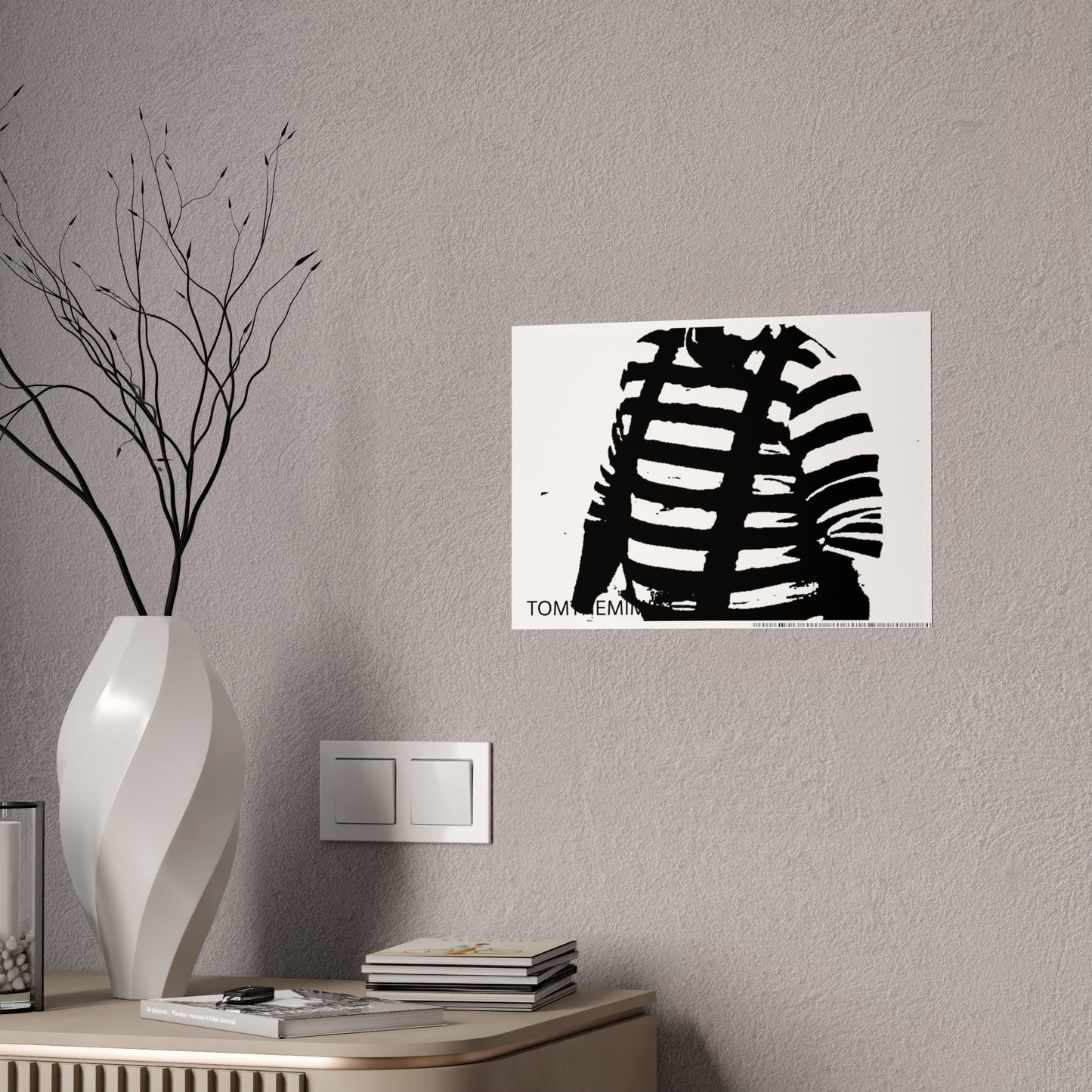 Modern Gloss Poster - Minimalist Black & White Striped Art for Home Decor