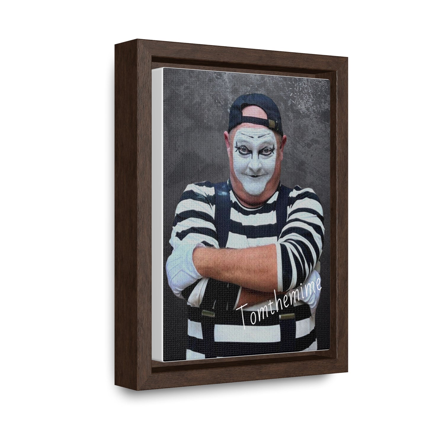 Artistic Gallery Canvas Wrap - Vertical Framed Mime Artwork