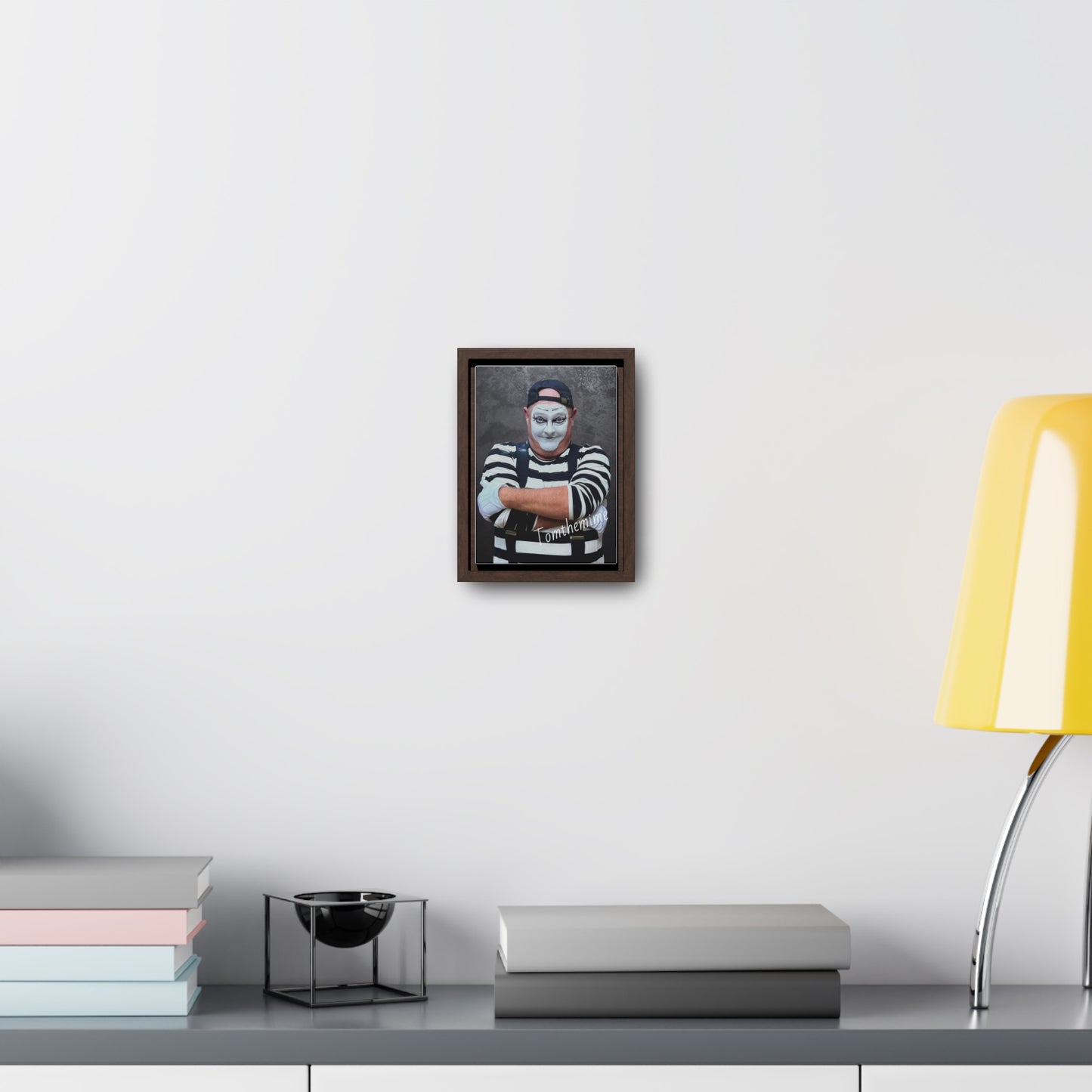 Artistic Gallery Canvas Wrap - Vertical Framed Mime Artwork