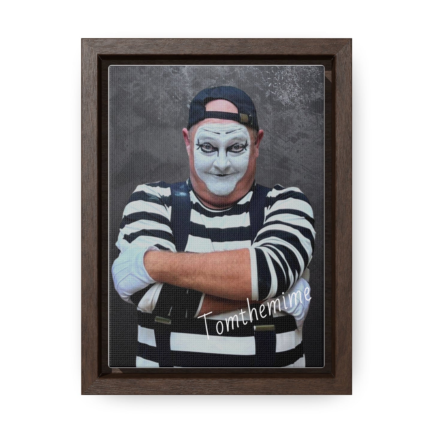 Artistic Gallery Canvas Wrap - Vertical Framed Mime Artwork