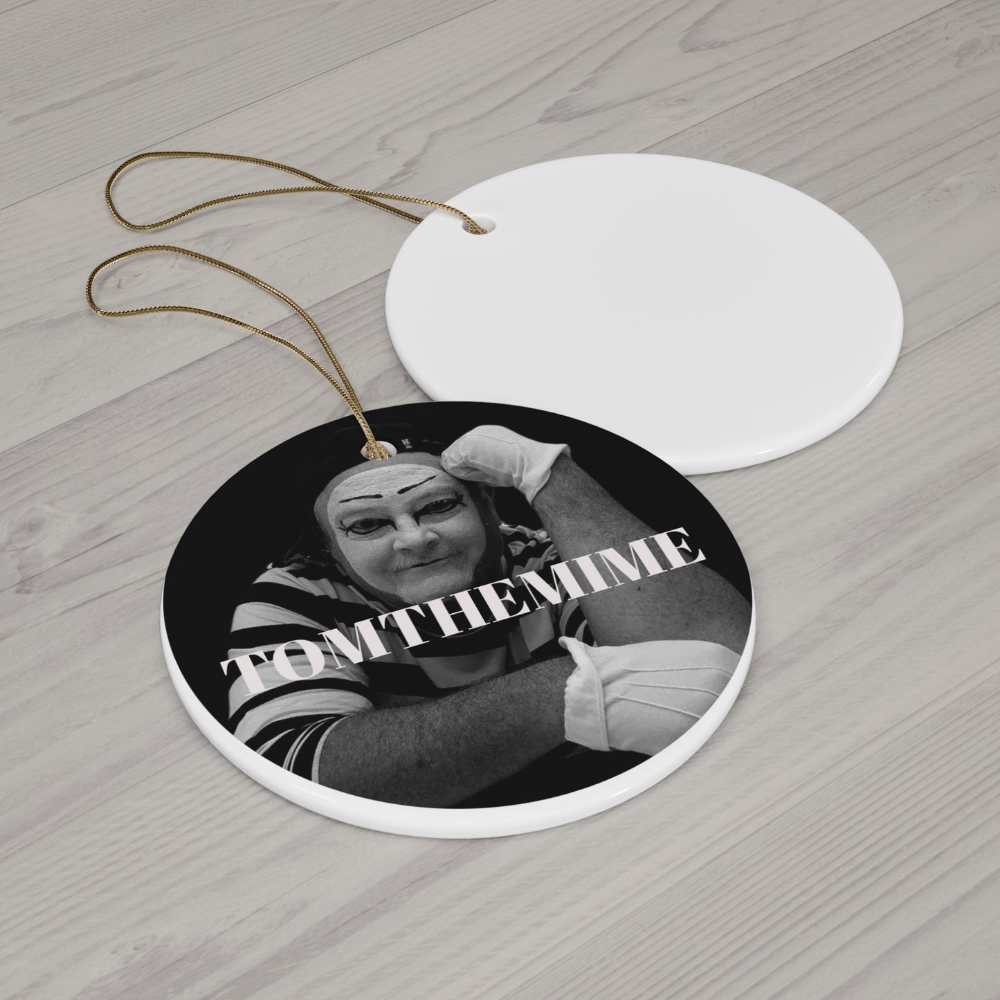 Personalized Ceramic Ornament - Customizable Tom The Mime Design for Holidays & Celebrations