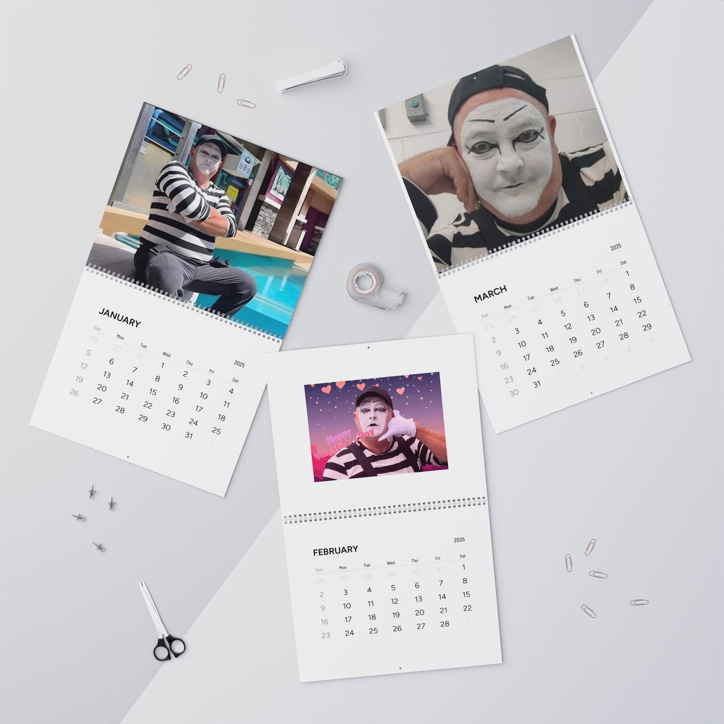 2025 Wall Calendar - Fun Clown Theme for Every Month
