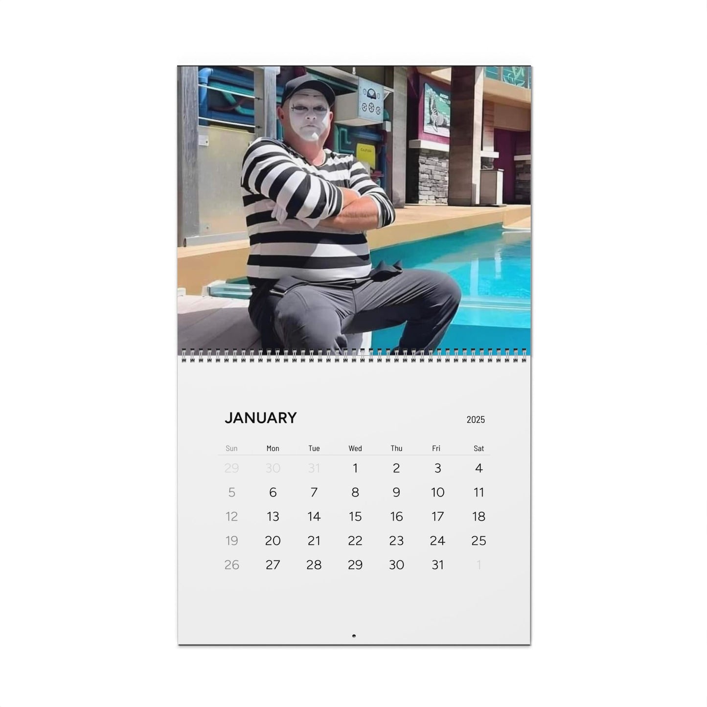 2025 Wall Calendar - Fun Clown Theme for Every Month