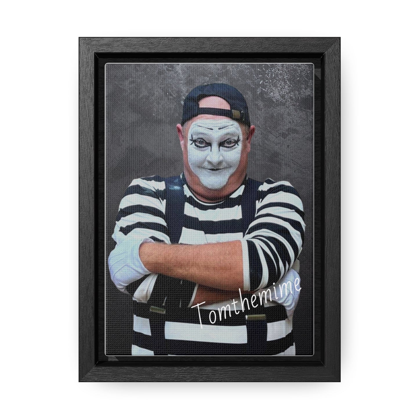 Artistic Gallery Canvas Wrap - Vertical Framed Mime Artwork