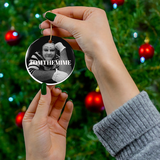 Personalized Ceramic Ornament - Customizable Tom The Mime Design for Holidays & Celebrations