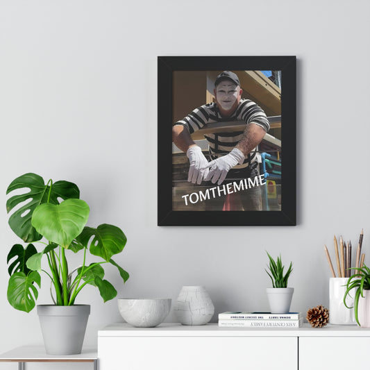 Whimsical Framed Poster of Tom the Mime - Fun Wall Art for Home Decor
