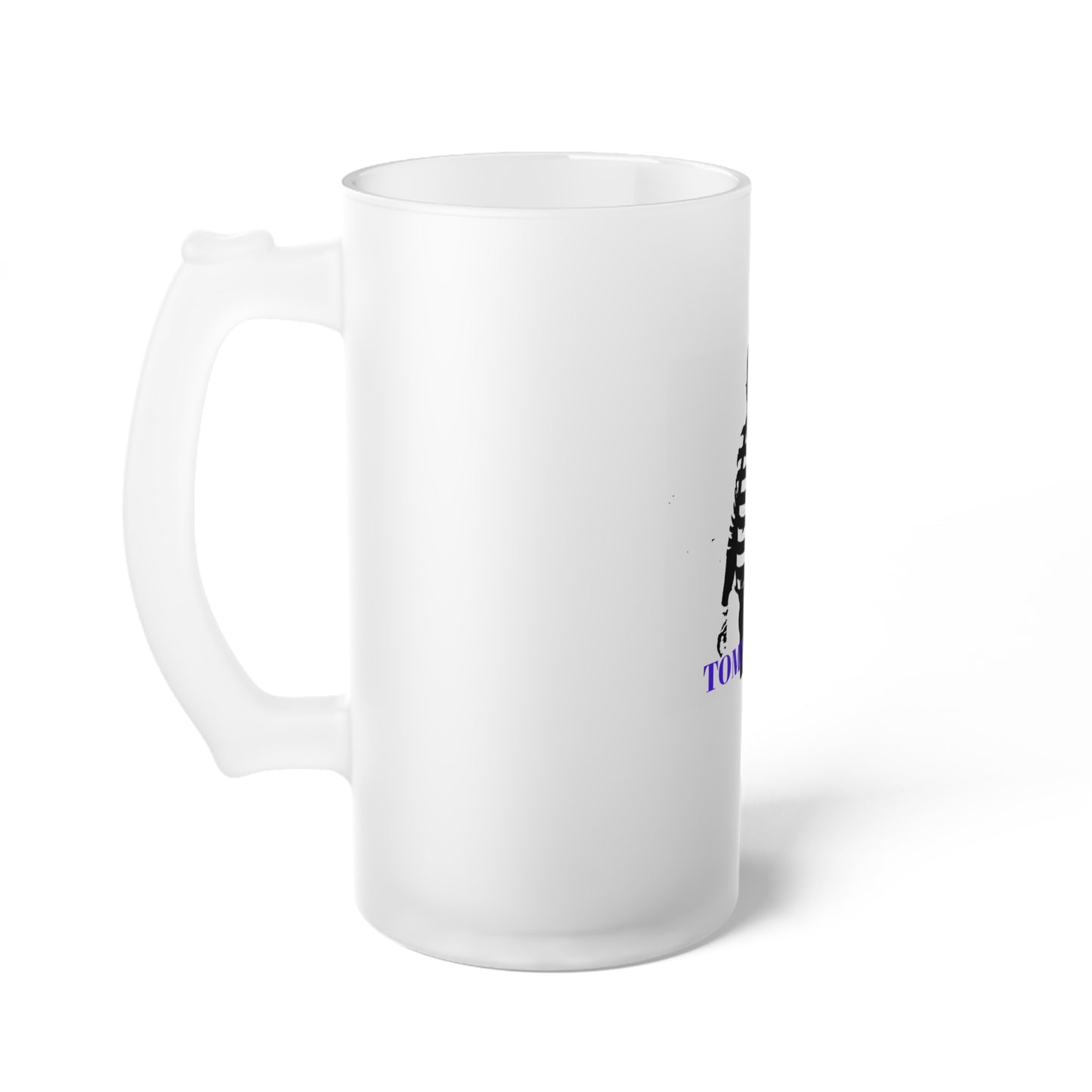 Custom Frosted Glass Beer Mug - Perfect Gift for Comedy Lovers - Unique Design Featuring 'Tom the Mime'