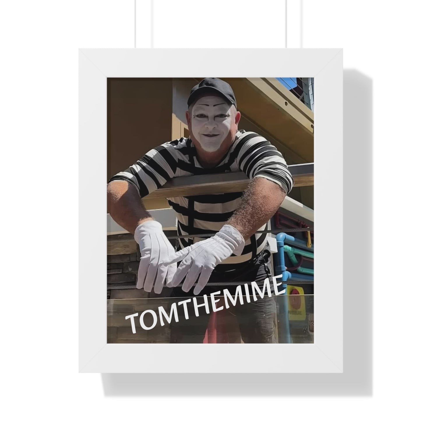 Whimsical Framed Poster of Tom the Mime - Fun Wall Art for Home Decor