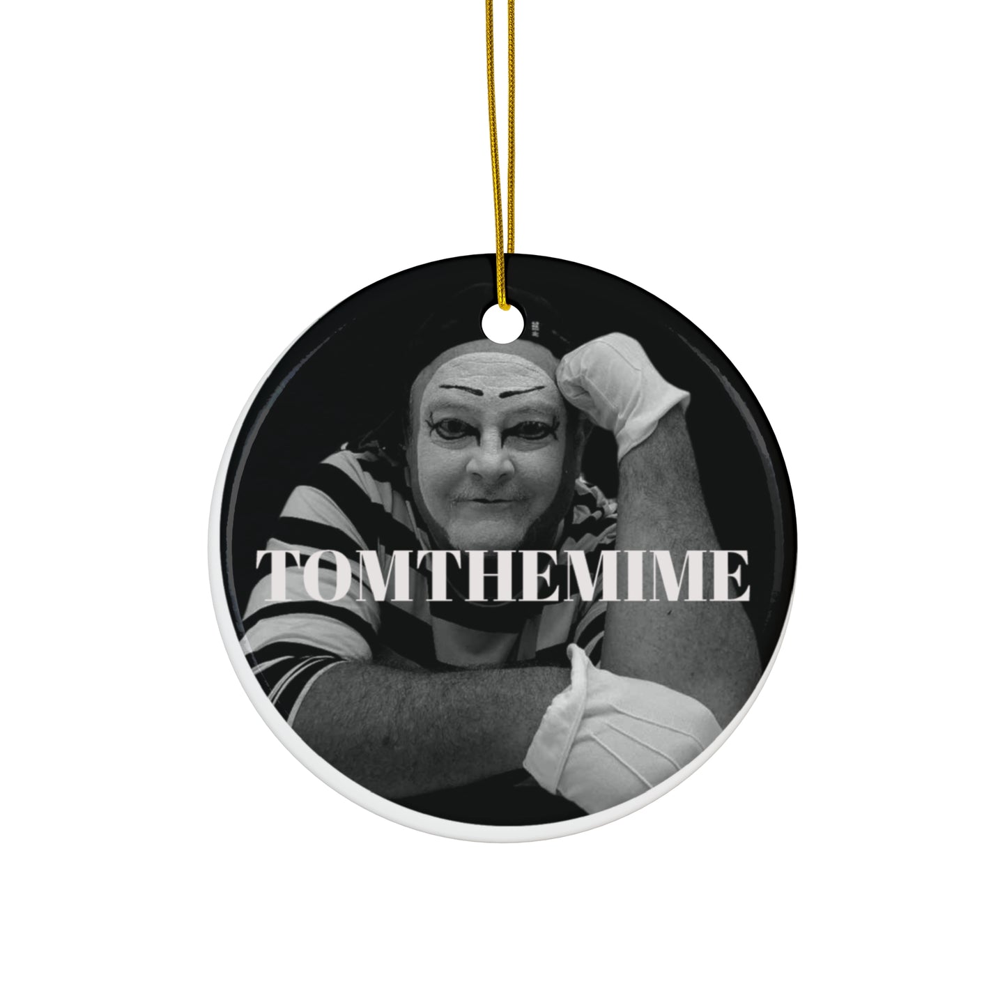 Personalized Ceramic Ornament - Customizable Tom The Mime Design for Holidays & Celebrations