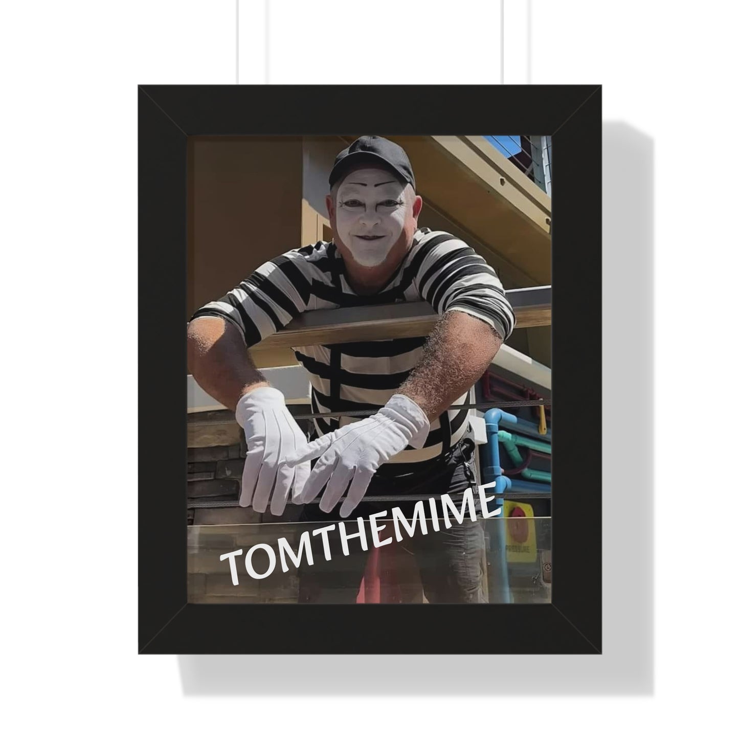 Whimsical Framed Poster of Tom the Mime - Fun Wall Art for Home Decor