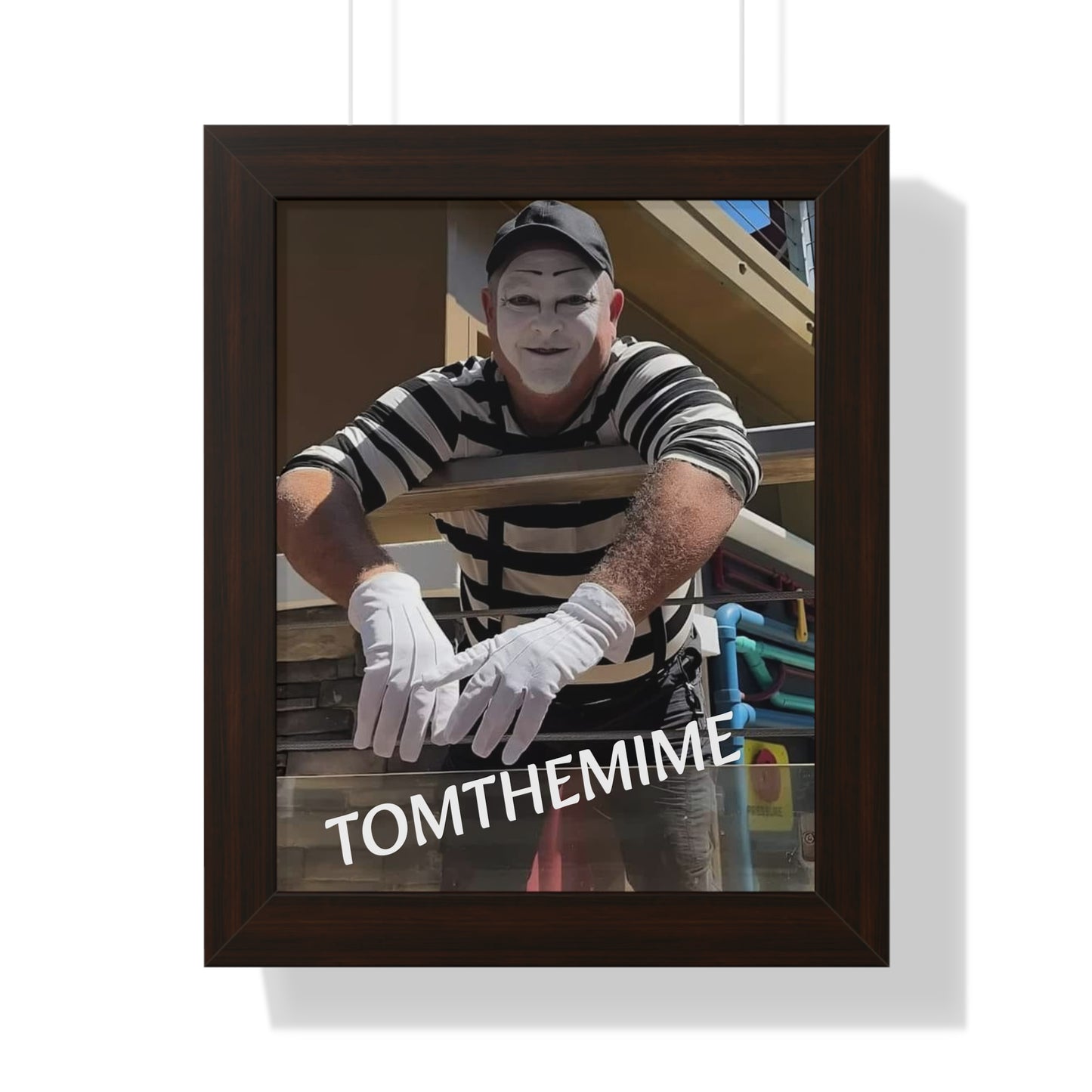 Whimsical Framed Poster of Tom the Mime - Fun Wall Art for Home Decor