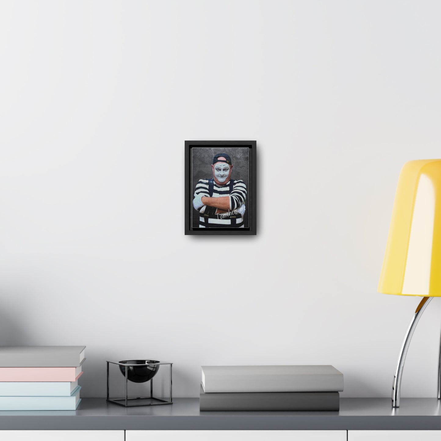 Artistic Gallery Canvas Wrap - Vertical Framed Mime Artwork
